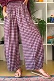 Vivienne Plaid Relaxed Barrel Pant Aubergine & Denim